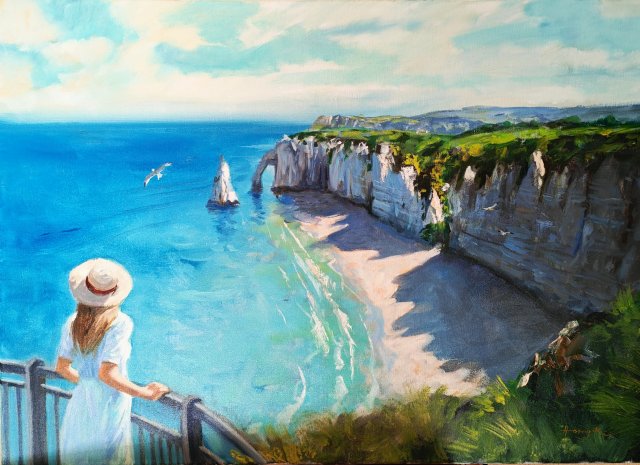 Hornyik Zoltán Kilátás a tengerre 50x70cm olajfestmény 260000ft