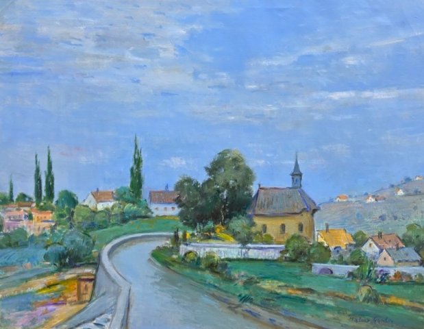 Halvax Gyula Szép idők 69x86cm olajfestmény 280000ft