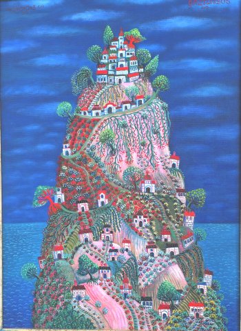 Galambos Tamás Meseváros 50x40cm olaj vászon elkelt